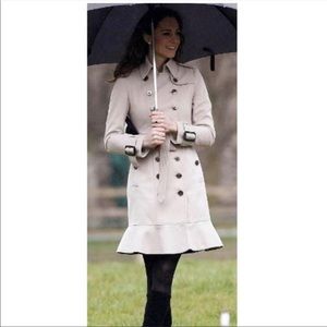 NWT Burberry Littleton Wool Trench Coat US 4